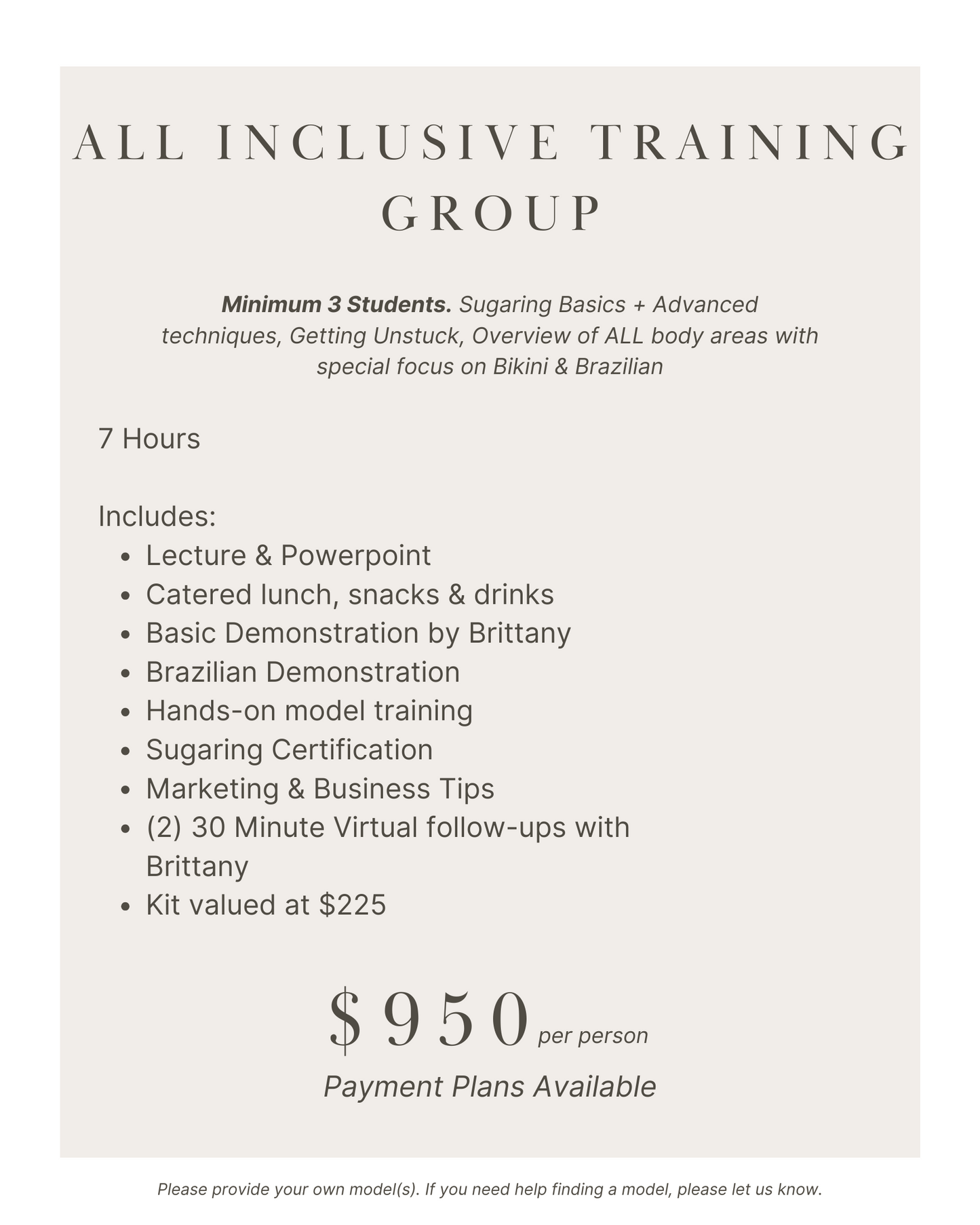 Sugaring Training Class (Private or Group)
